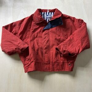 Vintage Powderhorn Jacket Mens Large Red Cotton Blend Lined Windbreaker USA